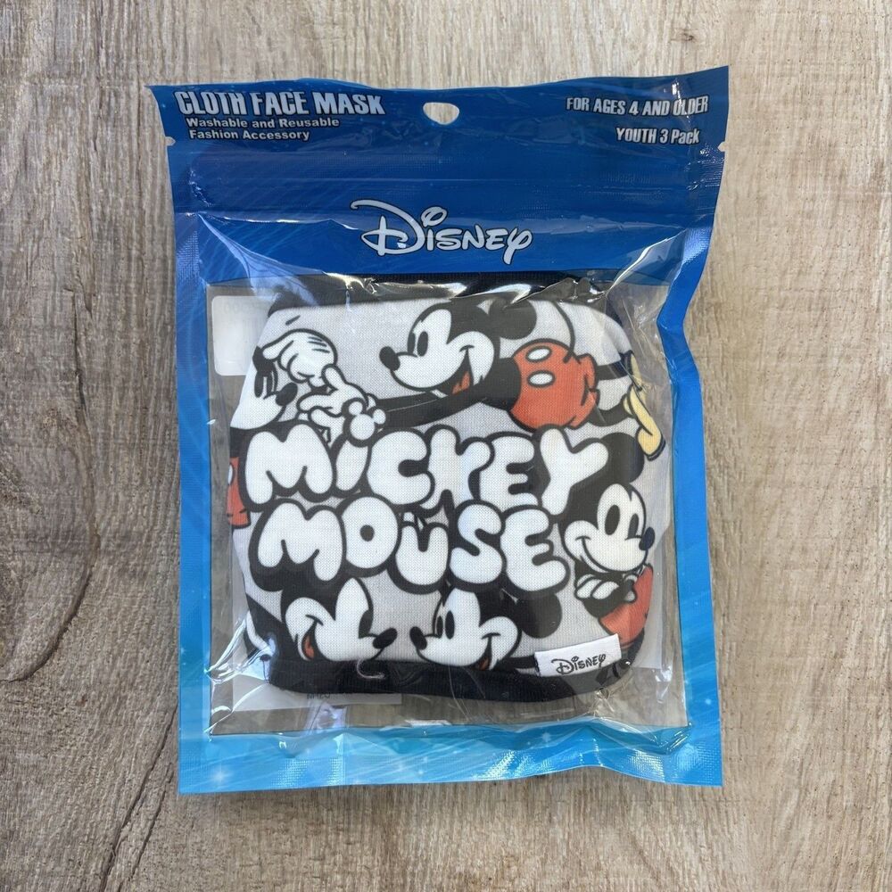 Disney Minnie & Mickey Mouse Kids Cloth Face Masks Washable Reusable New 5 Packs - Picture 8 of 14